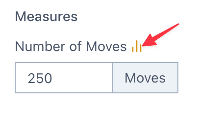 Workout completion view showing measure widgets with values and history graph button
