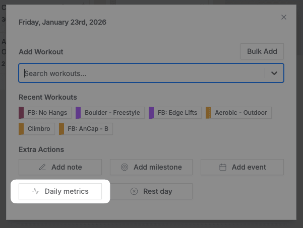 Select Daily Metrics